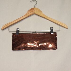 Bronze Sequin Clutch Bag